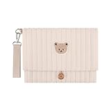 Generisch - und Feuchttuch-Pouch - Niedliche Bär-Stickerei faltbare Wickeltasche | mit Kinderwagenbandfach und Stauraum,für Mama Papa Junge Mädchen Reise Autofahrt Krankenhaus Pflege