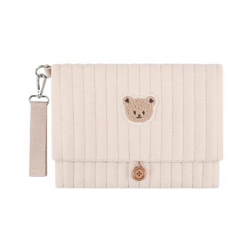 Pochette de voyage à couches et organiseur brodé ours avec attache poussette