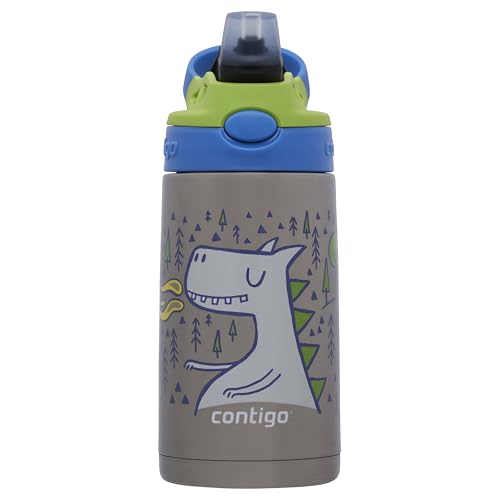 Contigo Kids Thermal Drinking Bottle Easy Clean Autospout with Straw, BPA-free stainless steel water bottle, 100% leak-proof, easy to clean, ideal for daycare, kindergarten, school and sports, 380 ml