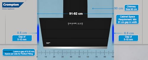 Image of Crompton QuietPro Plus BLDC 1800m3 /hr 90cm Slant Chimney| Filterless Intelligent Autoclean| Built In Oil Collector| Touch+Motion Sensor Control|10Yrs Motor & 2Yrs Overall Warranty (CHD-QPPI90FLE-IND)