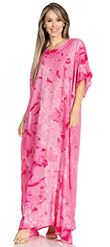 Sakkas Pilar Petite Women's Casual Long Short Sleeve Beach Maxi Caftan Kaftan Dress