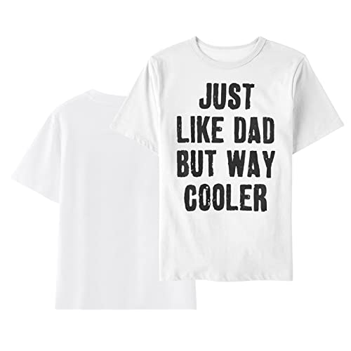 Father's Day Letter Printing T Shirt for Kids Unisex Crewneck Cotton Comfy Soft Loose Casual Top Family Matching Cat and2