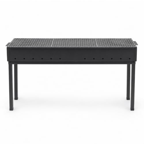Yunhgft Barbacoa Carbón Gran Plegable Acero Inoxidable, Parrilla Portátil Comercial para y Jardín, Comercial 120x35cm con bandeja de carbón, rejilla, cenicero y soporte de cuatro patas