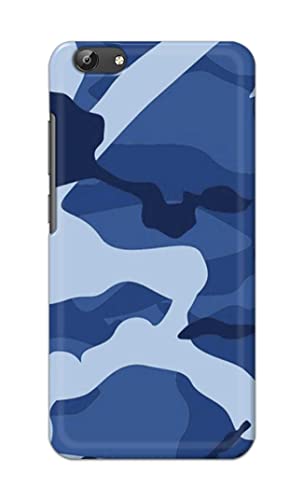 Image of Printed Hard Back Cover Case for Vivo Y69 Back Cover (Army Blue Pattern) -1302