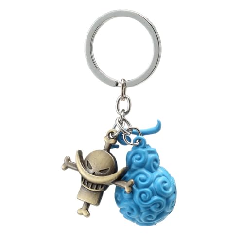 DNMH Llavero One Piece Llavero Hombre Llavero Anime Regalo Para Los Fanáticos Del Anime. Para Hombre Y Mujer（Barba Blanca-Azul）