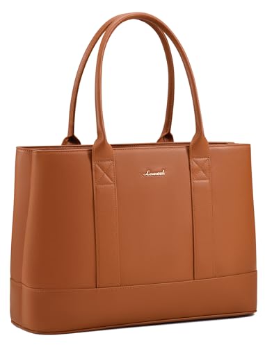 LOVEVOOK Laptop Bag for Women, 15.6 inch Computer Work Tote Bag, Waterproof Leather Shoulder Bag, Large Capacity Business Handbag, Office Briefcase for Gift, Travel, Teacher