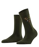 Burlington Damen Socken Red-Nosed Rudolph, Baumwolle, 1 Paar, Grün (Forest Green 7822), 36-41