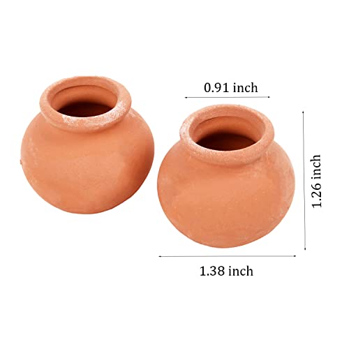 Hiawbon Miniature Tiny Clay Pots Pottery Planter Mini Flower Terra Cotta Pots for DIY Garden Plants and Office/Desktop/Windowsill Decoration,8 Pcs