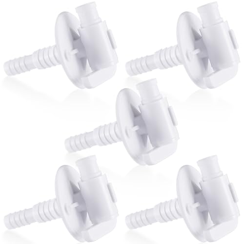 Image of Colingmill 5 Pcs Rv Water Tank Drain Valve Bulk - Fits to 3 /8 inch & 1 /2 inch Tubes Plastic Dual Barb with Flange Low Point Drain Valve for Rv, Camper, Trailer