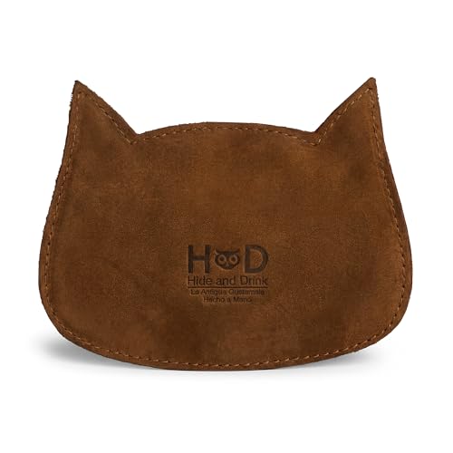 Image of Hide & Drink, Cat Shape Wallet Handmade from Full Grain Leathe, Swayze Suede