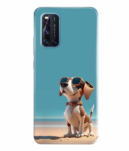 Image of Cute Pet Dog Lover Printed Hard Back Case Cover & Compatible for Vivo V19 (Multicolor) - D1814