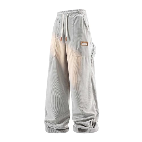Pantalon de survêtement pour sorties d'automne en velours côtelé ample