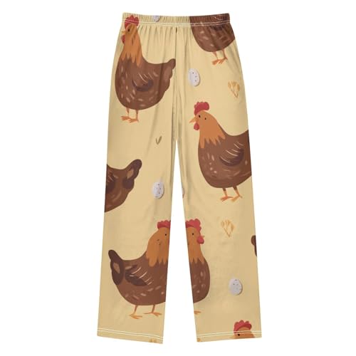 ZZXXB Chicken Egg Boys Long Pants Soft Trousers Elastic Waist Kids Lounge Bottoms with Pockets S-XL2