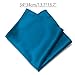 Cyriacus 100% Silk Pocket Square 13.7” Solid Color for Men Wedding Party Handkerchief Gentleman Teal