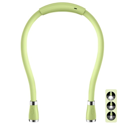 SingHong Lampada da lettura a LED a libro con luce USB ricaricabile, vivavoce, 4 lampadine a LED, 4 luminosità regolabile, per la lettura a letto o la lettura in auto (Verde)