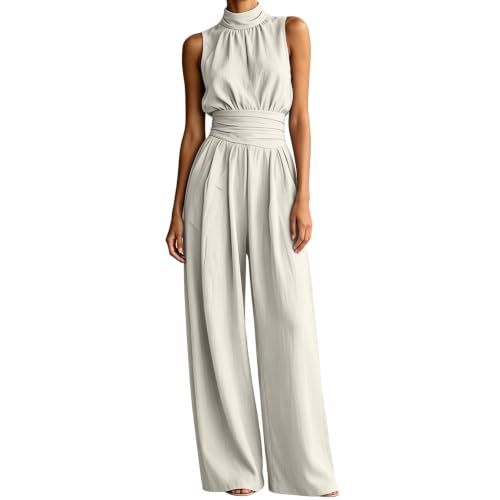 Mono para mujer estilo traje de negocios largo y elegante con diseño de pierna ancha