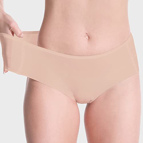WANDER Womens Seamless Underwear 3-Pack Pure Invisible Breathable Brief Ladies Stretch Hipster Panties3