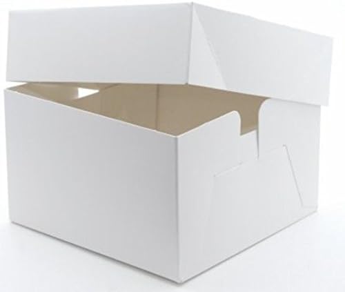 White Cake Boxes - 8, 10, 12, 14, 16 Inches Removable Lids Quality (10")