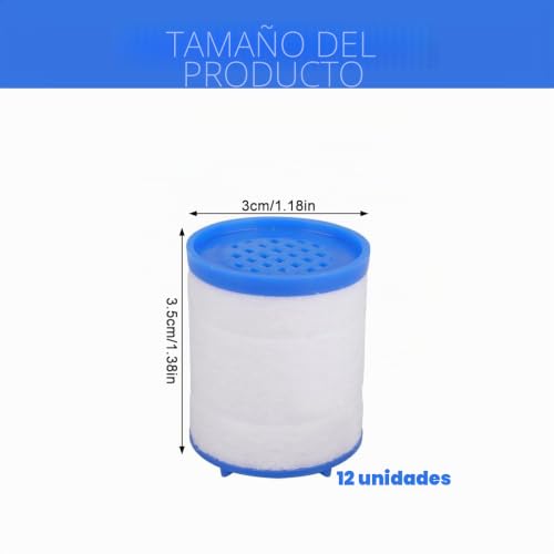 Miniatura 2 de Suaywo 12 Piezas Filtro De Algodón Pp Filtro De Agua Del Grifo Filtro De Agua Para Grifo Elementos De Filtro Filtro Grifo Cocina Fregadero Antical Adecuado Para El Hogar, Cocina, Baño, Fregadero