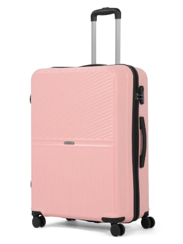 Image of Teakwood Set of 3 8 Wheels Trolley Bag, Hard Cabin with Zipper Closure, Adjustable Push Button & Cross Side Strap, Number Lock System 360 Degree (Set of 3, Rose)