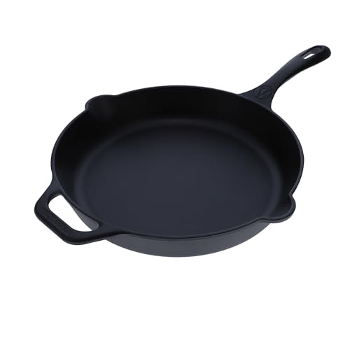 VICTORIA Sartén Hierro Fundido Esmaltado Inducción 30cm, Apta para Fuego, Barbacoa,...