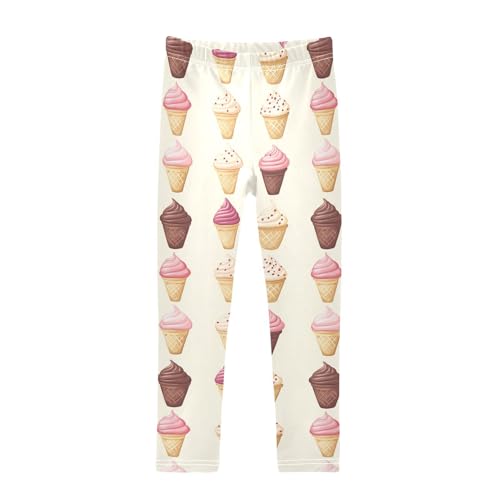 Girls Leggings Ice Cream Cute Soft Toddler Leggings for Girls Kids Pants Size 4T-10T