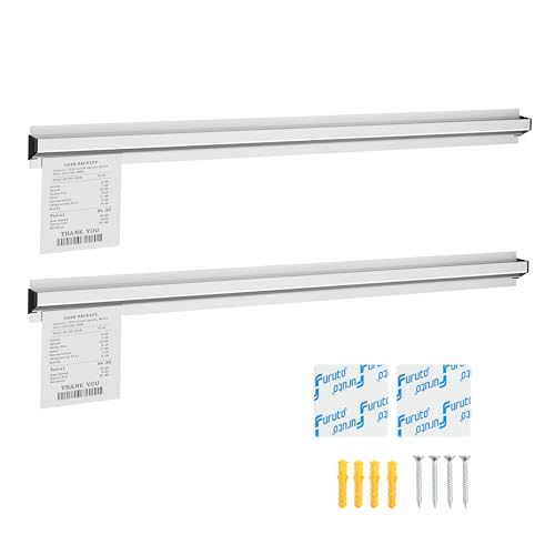 Ticket Holder for Restaurant, 16/18/24/28/30" Ticket Check Rack Restaurant Order Receipt Holder Ticket Rail Display Slide Ticket Rack for Commercial Kitchen Cafes Pubs Bars(2 Pcs)(40 Inch)