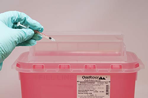 5.4 Qt Sharps Disposal Container | Oakridge Products | Touchfree Rotating Lid #TOP5
