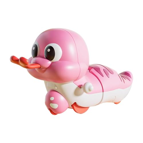 Image of Cute Wind-Up Duck Toy for Kids, Manual Clockwork Walking Duck, Colorful Cartoon Animal Toy for Toddlers & Children (Pink Duck Toy)