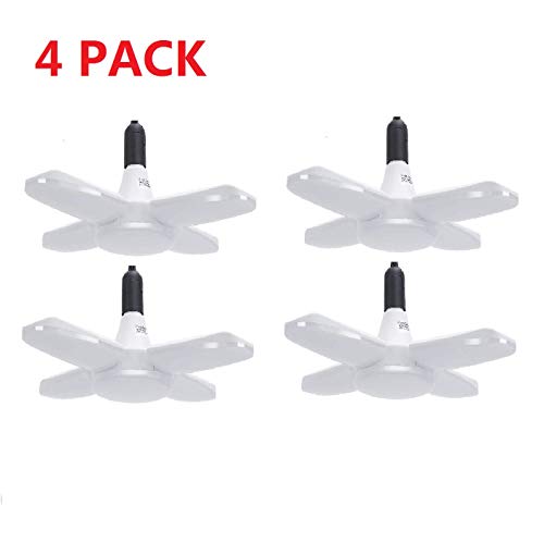 LED Garage Lights, 4PACK 6000Lumens Adjustable Trilights Garage Ceiling Light,60W LED Garage Ceiling Light, CRI 80, 6000k Nature Light for Garage, Barn, Workshop,Warehouse (60w 6000k 4PACK)