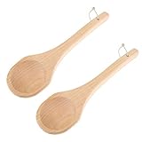 El mango de madera lo hace más seguro y cómodo de usar, especialmente en la sopa caliente o el agua. Superficie lisa fácil de limpiar, no te preocupes por la suciedad residual.