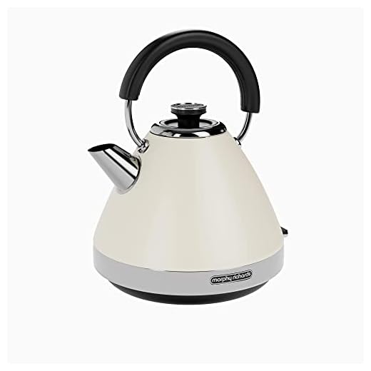Morphy Richards Venture Cream Pyramid Kettle - 1.5L - 3kW - Rapid Boil - 100132