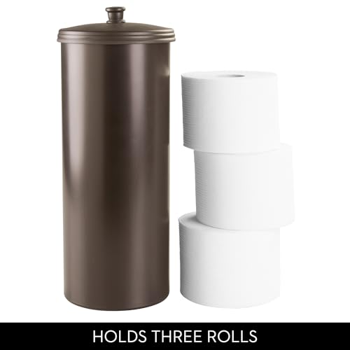 iDesign Freestanding Bathroom Toilet Paper Storage Holder with Lid for 3 Extra Rolls, 2-Pack, Bronze by iDesign - Image 5