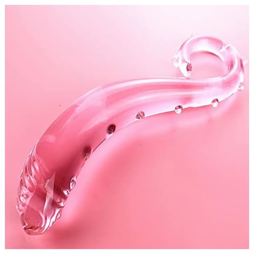 Juguete de masaje de caballito de mar de vidrio transparente rosa, 17 cm de largo, 2,5 cm de diámetro