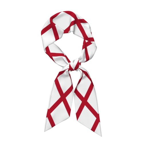 Alabama State Flag print Hair Scarf for Women Fashion Silky Satin Headscarf Wrap Breathable Lightweight Neck Scarves