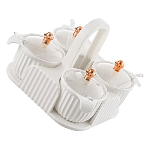 PRETYZOOM 4-piece Spice Container Set with Lids Kitchen Containers Lids Seasoning Box Style