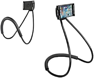Cell Phone Holder, Universal Smart Mobile Phone Stand,Hanging on Neck Cell Phone Mount Holder(360 Rotating ) Multiple Functions Flexible Lazy Bracket (black)