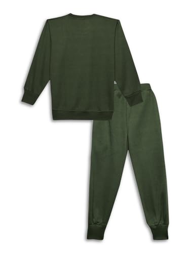 Image of Mack Jonney Printed Round Neck Cotton Fleece Tracksuit Co-Ord Set for Kids-MACK38380