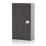 CKEYURE Premium XL Dark Grey PU Leather Faraday Box for Car Keys Wall Mounted with Magnetic Closure | Anti Theft Car Key Signal Blocker Box | Faraday Cage | RFID box & Signal Blocking for Car Keys