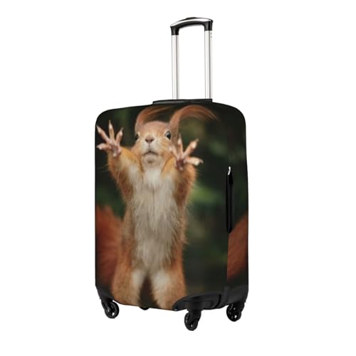 Squirrel Funny Animal Printed Luggage Cover Elastic, Washable, Universal Fit 18-32 Inch Travel Suitcase Cover Easy To Identify2
