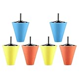 Cabilock 6 Stück Polierset für Bohrmaschinen mit Kegelförmigen Polierschwämmen Langlebige Felgenpolierschwämme für Auto Motorrad und Fahrrad Radnaben Vielseitiger Aufsatz