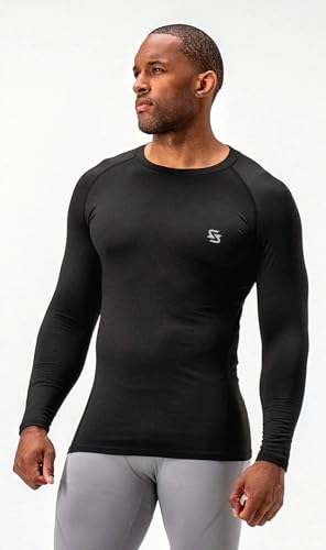 Image of Sportinger 1 or 3 Pack Men's Cool Dry Short Sleeve Compression Shirts, Sports Baselayer T-Shirts Tops, Athletic Workout Shirt