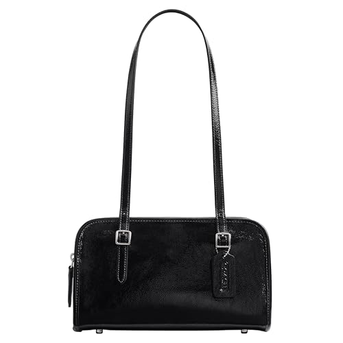 Coach Crinkle Patent Swing Zip Bag, LH/Black