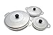 IMUSA USA R200-CALDERO22C Traditional Colombian Natural Caldero Set 3-Piece (1.6/3.2/4.6) Quart, Silver (Dutch Oven Set)