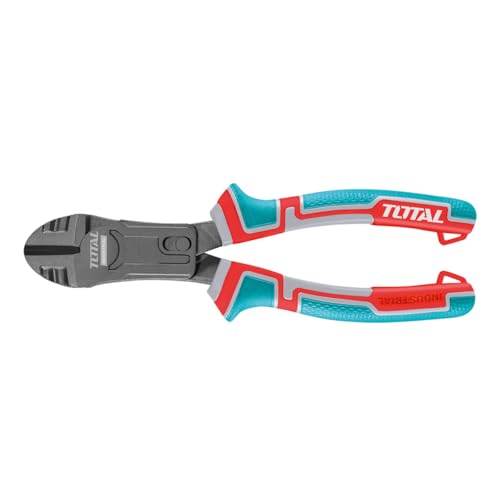 TOTAL - Alicate Reforzado de Corte Diagonal - 228mm - Para Alambre, Cables, Clavos o Tornillos - Resistente y Duradero - Mango Ergonómico Antideslizante - Fabricado en Cromo-Vanadio