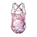 Jekioweii Cat Cherry Blossom Girls One Piece Swimsuit Quick Dry Cross Strap Bathing Suit Little Kids Beach Sport Swimwear Ballet Gymnastics Tank Leotards