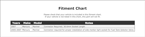 PartCatalog Parking Light Bulb Socket Compatible With Mercury Mariner 2007 2006 2005 P-2582229