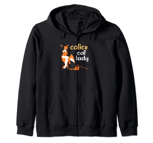 Funny Crazy Calico Cat Lady Cute Calico Cat - Gran mascota Sudadera con Capucha