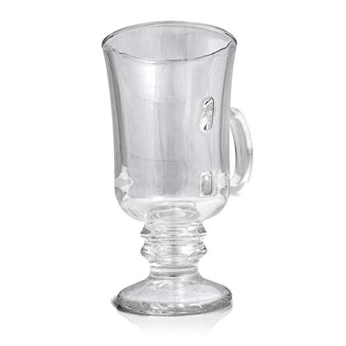 Whole Housewares | Glass Irish Coffee Mug | Set Of 4 | 8Oz Coffee Mugs For Drinking | Durable Glassware Mugs (4) #TOP6