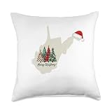 Christmas West Virginia Xmas West Virginia Christmas Throw Pillow